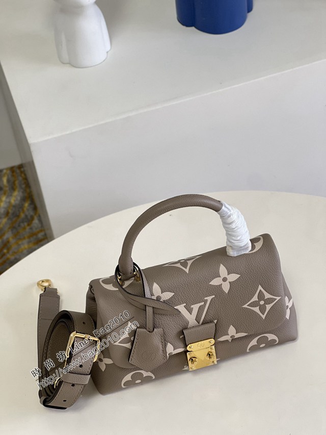 LV專櫃2023新款Madeleine BB手袋 M46012灰絲印 路易威登Empreinte壓紋皮革手提肩背女包 dn1193